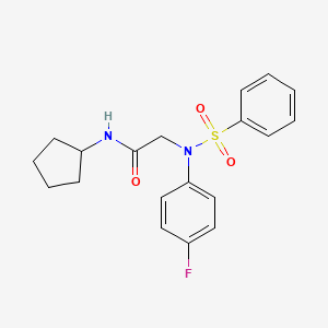 N~1~-cyclopentyl-N~2~-(4-fluorophenyl)-N~2~-(phenylsulfonyl)glycinamide