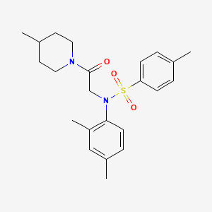 molecular formula C23H30N2O3S B3554141 N-(2,4-dimethylphenyl)-4-methyl-N-[2-(4-methyl-1-piperidinyl)-2-oxoethyl]benzenesulfonamide 