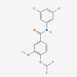 molecular formula C15H11Cl2F2NO3 B3554143 N-(3,5-dichlorophenyl)-4-(difluoromethoxy)-3-methoxybenzamide 