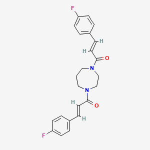 molecular formula C23H22F2N2O2 B3554175 1,4-bis[3-(4-fluorophenyl)acryloyl]-1,4-diazepane 