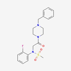 molecular formula C20H24FN3O3S B3554179 N-[2-(4-benzyl-1-piperazinyl)-2-oxoethyl]-N-(2-fluorophenyl)methanesulfonamide 