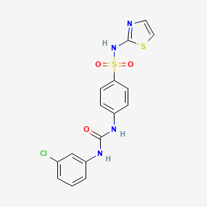 molecular formula C16H13ClN4O3S2 B3554223 4-({[(3-chlorophenyl)amino]carbonyl}amino)-N-1,3-thiazol-2-ylbenzenesulfonamide 