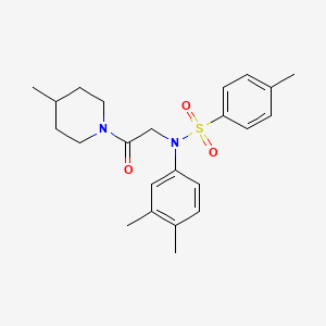 molecular formula C23H30N2O3S B3554229 N-(3,4-dimethylphenyl)-4-methyl-N-[2-(4-methyl-1-piperidinyl)-2-oxoethyl]benzenesulfonamide 