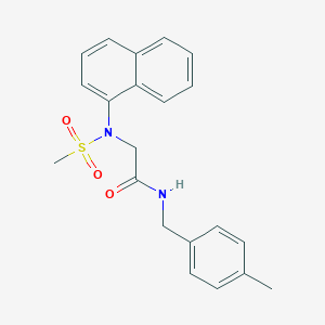 molecular formula C21H22N2O3S B3554248 N~1~-(4-methylbenzyl)-N~2~-(methylsulfonyl)-N~2~-1-naphthylglycinamide 