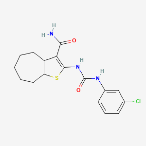 2-({[(3-chlorophenyl)amino]carbonyl}amino)-5,6,7,8-tetrahydro-4H-cyclohepta[b]thiophene-3-carboxamide