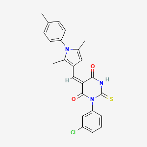 molecular formula C24H20ClN3O2S B3554281 1-(3-chlorophenyl)-5-{[2,5-dimethyl-1-(4-methylphenyl)-1H-pyrrol-3-yl]methylene}-2-thioxodihydro-4,6(1H,5H)-pyrimidinedione 