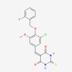 5-{3-chloro-4-[(2-fluorobenzyl)oxy]-5-methoxybenzylidene}-2-thioxodihydro-4,6(1H,5H)-pyrimidinedione