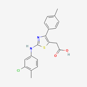 molecular formula C19H17ClN2O2S B3554342 [2-[(3-chloro-4-methylphenyl)amino]-4-(4-methylphenyl)-1,3-thiazol-5-yl]acetic acid 