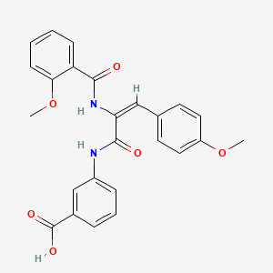 molecular formula C25H22N2O6 B3554348 3-[(2E)-3-(4-Methoxyphenyl)-2-[(2-methoxyphenyl)formamido]prop-2-enamido]benzoic acid 