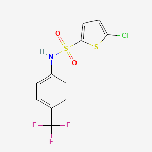 molecular formula C11H7ClF3NO2S2 B3554351 5-chloro-N-[4-(trifluoromethyl)phenyl]thiophene-2-sulfonamide CAS No. 61714-64-5