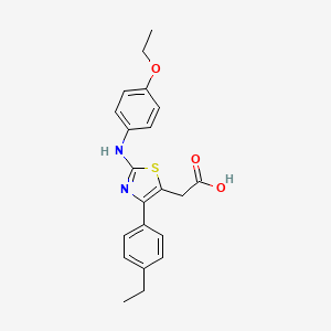 molecular formula C21H22N2O3S B3554352 [2-[(4-ethoxyphenyl)amino]-4-(4-ethylphenyl)-1,3-thiazol-5-yl]acetic acid 