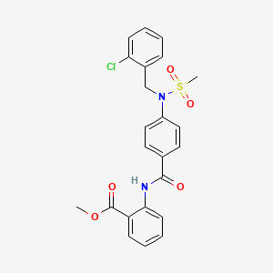 molecular formula C23H21ClN2O5S B3554383 methyl 2-({4-[(2-chlorobenzyl)(methylsulfonyl)amino]benzoyl}amino)benzoate 