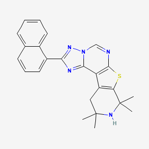 molecular formula C24H23N5S B3554412 8,8,10,10-tetramethyl-2-(1-naphthyl)-8,9,10,11-tetrahydropyrido[4',3':4,5]thieno[3,2-e][1,2,4]triazolo[1,5-c]pyrimidine 