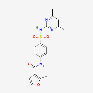 molecular formula C18H18N4O4S B3554418 N-(4-{[(4,6-dimethyl-2-pyrimidinyl)amino]sulfonyl}phenyl)-2-methyl-3-furamide 