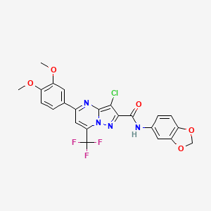 N-1,3-benzodioxol-5-yl-3-chloro-5-(3,4-dimethoxyphenyl)-7-(trifluoromethyl)pyrazolo[1,5-a]pyrimidine-2-carboxamide