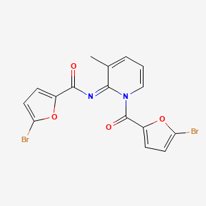 molecular formula C16H10Br2N2O4 B3554430 5-bromo-N-[1-(5-bromo-2-furoyl)-3-methyl-2(1H)-pyridinylidene]-2-furamide 