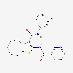 N-{3-[(3-METHYLPHENYL)CARBAMOYL]-4H,5H,6H,7H,8H-CYCLOHEPTA[B]THIOPHEN-2-YL}PYRIDINE-3-CARBOXAMIDE