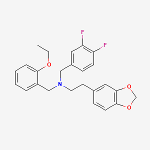 molecular formula C25H25F2NO3 B3554441 2-(1,3-benzodioxol-5-yl)-N-(3,4-difluorobenzyl)-N-(2-ethoxybenzyl)ethanamine 