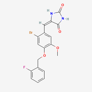 5-{2-bromo-4-[(2-fluorobenzyl)oxy]-5-methoxybenzylidene}-2,4-imidazolidinedione