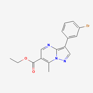 molecular formula C16H14BrN3O2 B3554477 ethyl 3-(3-bromophenyl)-7-methylpyrazolo[1,5-a]pyrimidine-6-carboxylate 