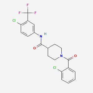 molecular formula C20H17Cl2F3N2O2 B3554484 1-(2-chlorobenzoyl)-N-[4-chloro-3-(trifluoromethyl)phenyl]-4-piperidinecarboxamide 