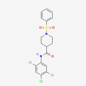 1-(phenylsulfonyl)-N-(2,4,5-trichlorophenyl)piperidine-4-carboxamide