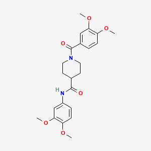 molecular formula C23H28N2O6 B3554495 1-(3,4-dimethoxybenzoyl)-N-(3,4-dimethoxyphenyl)piperidine-4-carboxamide 