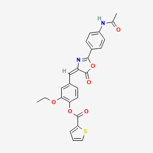 4-{[2-[4-(acetylamino)phenyl]-5-oxo-1,3-oxazol-4(5H)-ylidene]methyl}-2-ethoxyphenyl 2-thiophenecarboxylate