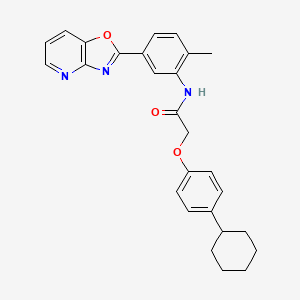 2-(4-cyclohexylphenoxy)-N-[2-methyl-5-([1,3]oxazolo[4,5-b]pyridin-2-yl)phenyl]acetamide