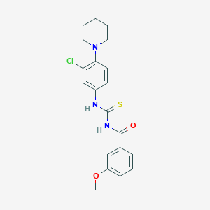 N-({[3-chloro-4-(1-piperidinyl)phenyl]amino}carbonothioyl)-3-methoxybenzamide