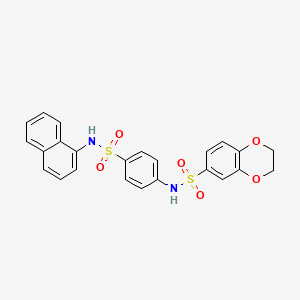 N-{4-[(1-naphthylamino)sulfonyl]phenyl}-2,3-dihydro-1,4-benzodioxine-6-sulfonamide