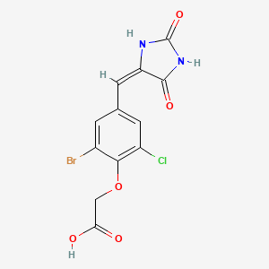 {2-bromo-6-chloro-4-[(2,5-dioxo-4-imidazolidinylidene)methyl]phenoxy}acetic acid