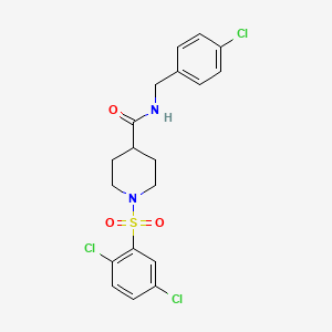 molecular formula C19H19Cl3N2O3S B3554572 N-(4-chlorobenzyl)-1-[(2,5-dichlorophenyl)sulfonyl]-4-piperidinecarboxamide 