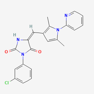 3-(3-chlorophenyl)-5-{[2,5-dimethyl-1-(2-pyridinyl)-1H-pyrrol-3-yl]methylene}-2,4-imidazolidinedione