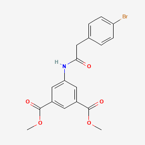 molecular formula C18H16BrNO5 B3554610 DIMETHYL 5-{[2-(4-BROMOPHENYL)ACETYL]AMINO}ISOPHTHALATE 