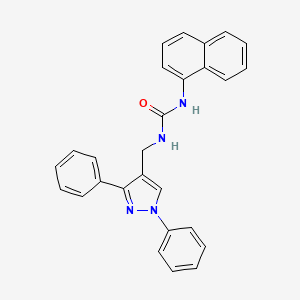 molecular formula C27H22N4O B3554630 N-[(1,3-diphenyl-1H-pyrazol-4-yl)methyl]-N'-1-naphthylurea 