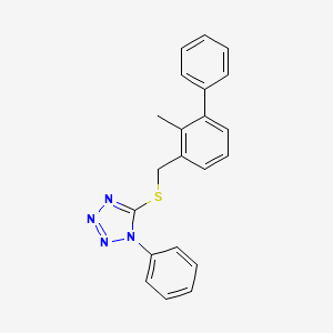 molecular formula C21H18N4S B3554635 5-{[(2-methyl-3-biphenylyl)methyl]thio}-1-phenyl-1H-tetrazole 