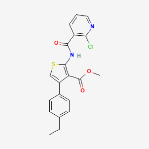 molecular formula C20H17ClN2O3S B3554650 methyl 2-{[(2-chloro-3-pyridinyl)carbonyl]amino}-4-(4-ethylphenyl)-3-thiophenecarboxylate 