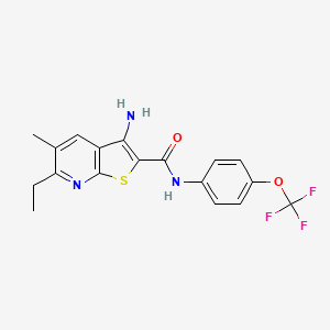 3-amino-6-ethyl-5-methyl-N-[4-(trifluoromethoxy)phenyl]thieno[2,3-b]pyridine-2-carboxamide