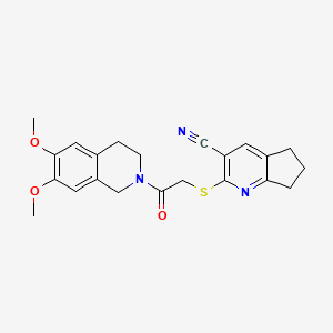 2-{[2-(6,7-dimethoxy-3,4-dihydro-2(1H)-isoquinolinyl)-2-oxoethyl]thio}-6,7-dihydro-5H-cyclopenta[b]pyridine-3-carbonitrile