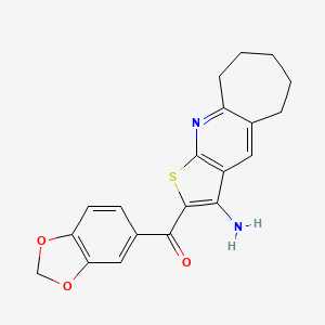 (3-amino-6,7,8,9-tetrahydro-5H-cyclohepta[b]thieno[3,2-e]pyridin-2-yl)(1,3-benzodioxol-5-yl)methanone