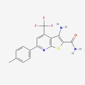 3-amino-6-(4-methylphenyl)-4-(trifluoromethyl)thieno[2,3-b]pyridine-2-carboxamide