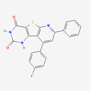 molecular formula C21H12FN3O2S B3554674 13-(4-fluorophenyl)-11-phenyl-8-thia-3,5,10-triazatricyclo[7.4.0.02,7]trideca-1(9),2(7),10,12-tetraene-4,6-dione 