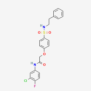 molecular formula C22H20ClFN2O4S B3554683 N-(3-chloro-4-fluorophenyl)-2-[4-(2-phenylethylsulfamoyl)phenoxy]acetamide 