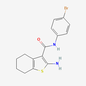 molecular formula C15H15BrN2OS B3554736 2-amino-N-(4-bromophenyl)-4,5,6,7-tetrahydro-1-benzothiophene-3-carboxamide 