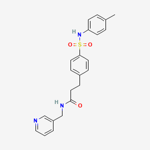 molecular formula C22H23N3O3S B3554786 3-(4-{[(4-methylphenyl)amino]sulfonyl}phenyl)-N-(3-pyridinylmethyl)propanamide 