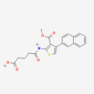 molecular formula C21H19NO5S B3554794 4-{[3-(METHOXYCARBONYL)-4-(NAPHTHALEN-2-YL)THIOPHEN-2-YL]CARBAMOYL}BUTANOIC ACID 