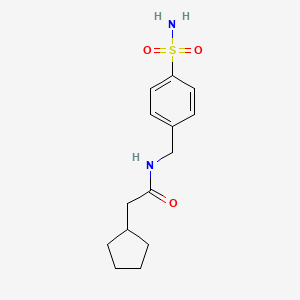 molecular formula C14H20N2O3S B3554804 N-[4-(aminosulfonyl)benzyl]-2-cyclopentylacetamide 