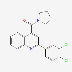 molecular formula C20H16Cl2N2O B3554829 2-(3,4-dichlorophenyl)-4-(1-pyrrolidinylcarbonyl)quinoline 