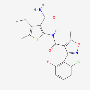 N-[3-(aminocarbonyl)-4-ethyl-5-methyl-2-thienyl]-3-(2-chloro-6-fluorophenyl)-5-methyl-4-isoxazolecarboxamide